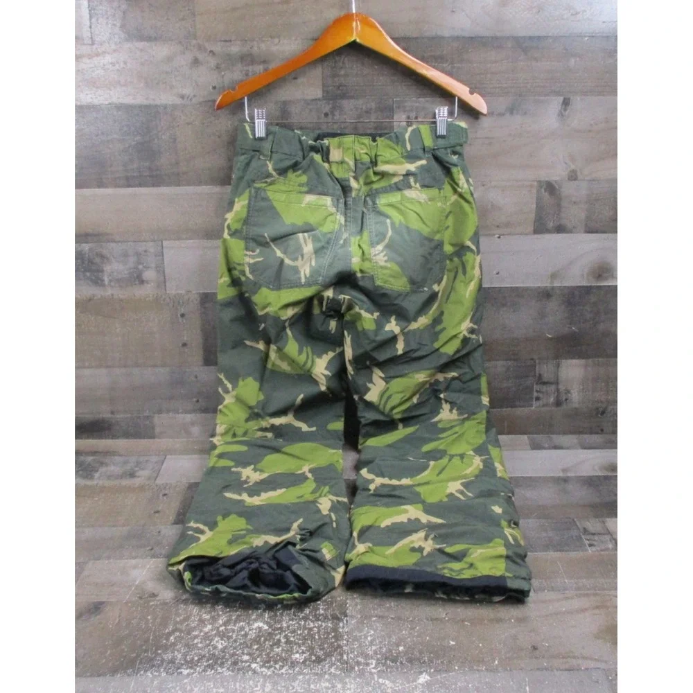 Burton Barnstorm Pants Boys XL Green Camouflage Snowboard Ski DRYRIDE Youth